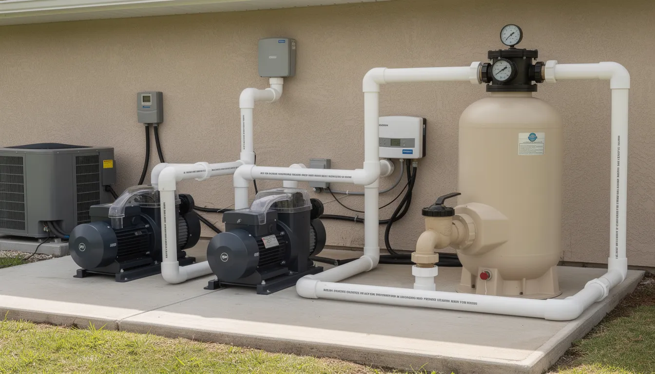 Ozone generator and venturi injector installed on pool return plumbing