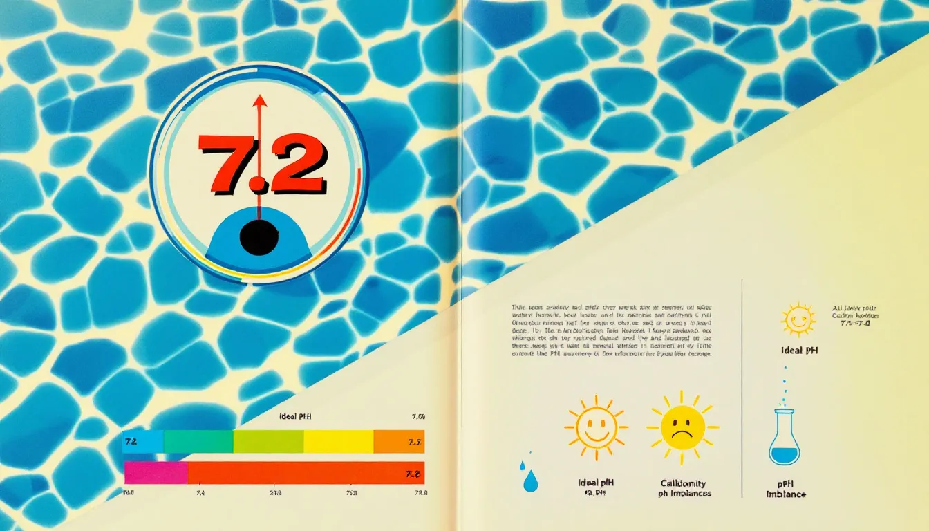 Crystal clear swimming pool water with balanced chemistry levels