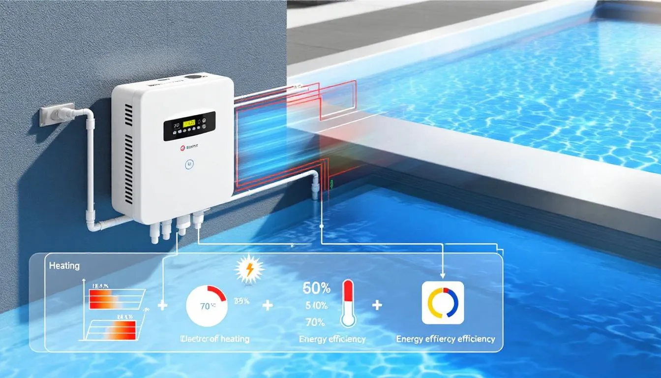 Electric pool heater providing efficient and reliable water heating