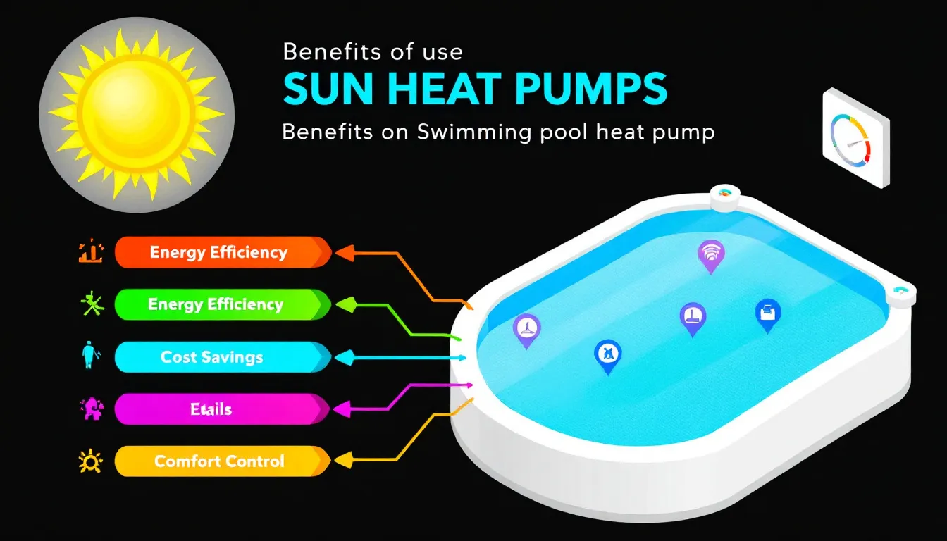 Diagram showing how a pool heat pump transfers warmth from air to water
