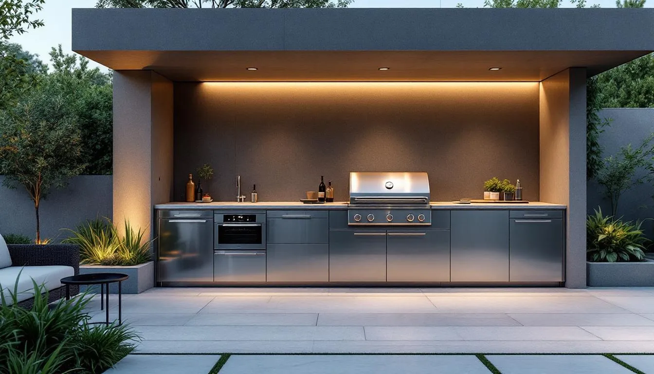 Cleaning and maintaining an outdoor kitchen with stainless steel appliances